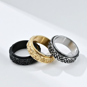 Antique Finish Nordic Viking Triquetra Spinner <b>Ring</b> | Stainless Steel <b>Stress</b> Relief Band <b>Ring</b> | Anxiety-Reducing Jewelry - Product Image 4