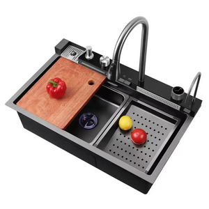 Lavello da Cucina <span class=keywords><strong>di</strong></span> Tendenza per Cucine Moderne con Vasca Singola, Set Completo con Lavello e Tutti gli Accessori - Product Image 1