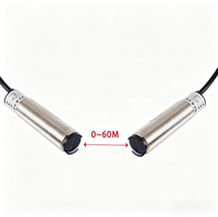 Capteur photoélectrique à faisceau traversant NPN NC DC 12-24V LED infrarouge Protection contre les courts-circuits Montage encastré Câble PVC 2m
