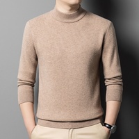 Pull en laine mérinos 100 % pure pour homme, col roulé mi-haut, tricoté, doux, uni, épais et chaud, personnalisable avec logo OEM, vente en gros