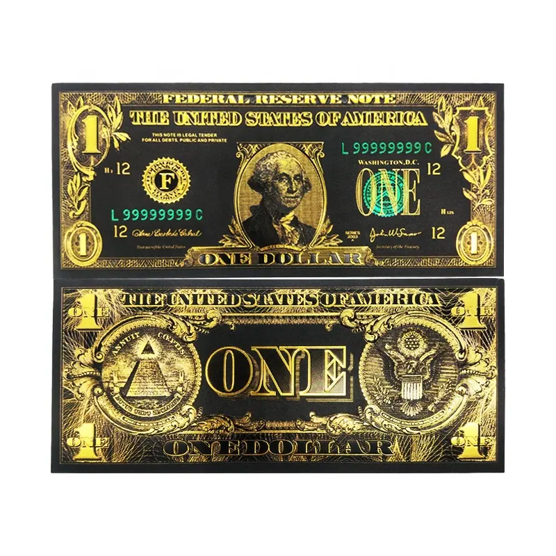 Fan Shu Collection Exquisite Gift Factory Made USA Prop Money Note Foil 1 Dollar Banknote