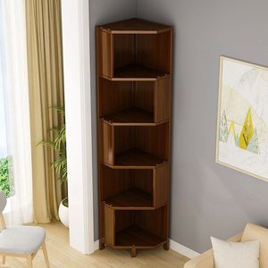 <b>Corner</b> Shelf Wood Bookcase Modern Design Space Saving Freestanding Living Room Storage <b>Cabinet</b> - Product Image 2