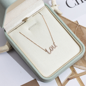 MSN-857 Joyería de Diamantes Cultivados en Laboratorio, Chapado en Oro Rosa de 10K, Letra con Diamantes, Estilo Minimalista para Uso Diario de Mujeres - Product Image 3