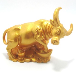 รูปปั้นควายโพลีเรซิ่นสีทองสำหรับตกแต่งบ้านของขวัญของที่ระลึก - Product Image 1