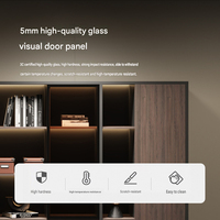 Mueble Bar para Vinos, Mueble de Salón, Mueble de Comedor, Vitrina Abierta con Luces LED Integradas