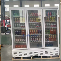 Congélateur vertical à refroidissement par air avec porte vitrée transparente pour la présentation en magasin de café