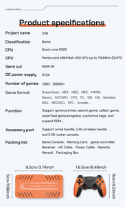 Console de jeu vidéo NUOVISTAR U36 HD 4k la plus récente, sortie vidéo, connexion à la télévision, <span class=keywords><strong>CPU</strong></span> <span class=keywords><strong>S905</strong></span>, 2.4G sans fil, plus de 40 émulateurs, 128 Go, plus de 50 000 jeux - Product Image 6