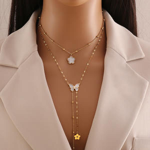 Collar largo de acero inoxidable para mujer, exquisito, largo, de nivel de alta calidad, con perlas de imitación, lote de abalorios, joyería, 2025 - Product Image 3