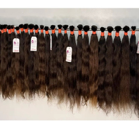 Extensiones de Cabello Humano Virgen Remy 100% de Alta Calidad, Cabello Indio Liso Natural, Trama de Cabello Humano, Extensiones Súper Largas