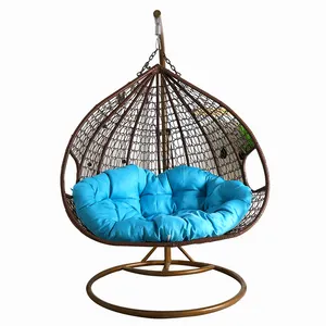 Hot Sales Wholesale Hotéis Outdoor Quarto Destacável Rattan Pendurado Pátio Balanço Com Suporte