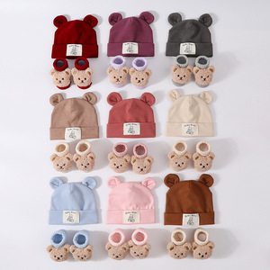 Conjunto de Gorro de Orejas de Conejo de Algodón Transpirable 2025 y Calcetines Tejidos con Toalla para la Cabeza para Recién Nacidos, <span class=keywords><strong>Verano</strong></span>, Encantador - Product Image 2