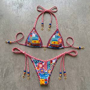 Fabricante OEM <span class=keywords><strong>de</strong></span> Trajes <span class=keywords><strong>de</strong></span> Baño, Bikini <span class=keywords><strong>de</strong></span> Tiras con Cuentas, Tanga Brasileña, Venta al por Mayor, Personalización <span class=keywords><strong>de</strong></span> Trajes <span class=keywords><strong>de</strong></span> Baño para Mujer - Product Image 1