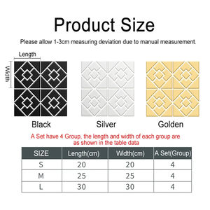 Autocollant mural 3D carré avec miroir autocollant moderne auto-adhésif en acrylique pour décoration <span class=keywords><strong>de</strong></span> la maison et du salon adesivo <span class=keywords><strong>de</strong></span> parede - Product Image 6