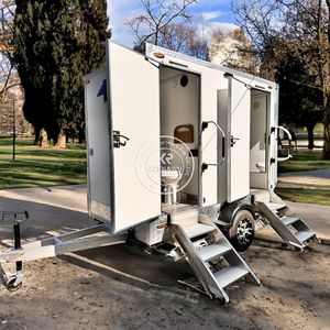 Toilettes mobiles durables en PEHD pour extérieur, panneau sandwich, pour bureaux, immeubles et appartements, en acier galvanisé - Product Image 5