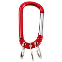 Porte-clés en aluminium Mousqueton à anneau en D Mousqueton à 3 clés Système de verrouillage à liaison rapide pour la randonnée et la pêche en plein air