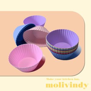 Tốt nhất bán Cổ Phiếu nhà máy tái sử dụng tiêu chuẩn đầy màu sắc Silicone Baking cup muffin và Cupcake Silicone Baking Silicone khuôn bánh - Product Image 2