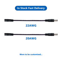 Câble DC5525 mâle-mâle en cuivre nu isolé PVC 5,5x2,5mm 20AWG 1M pour boîtes de studio photo