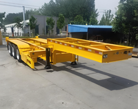 Semi-remorque porte-conteneurs 2-4 essieux de 40 pieds avec châssis, capacité de charge maximale de 60 tonnes, pour transport maritime, à vendre