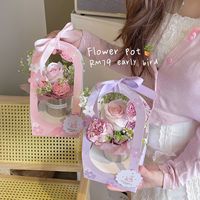 Boîte en papier pliable pour plantes en pot, emballage cadeau pour fleurs, boîte en papier pour fournitures florales