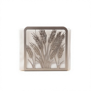 Porte-serviettes en argent massif, support en métal texturé moulé, accessoire de décoration pour cuisine et salle à manger, article en stock - Product Image 1