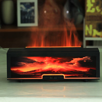 Humidificateur volcanique créatif en acrylique, flamme 3D, éclairage d'ambiance coloré, diffuseur d'aromathérapie pour chambre à coucher, bureau, ultrasonique silencieux