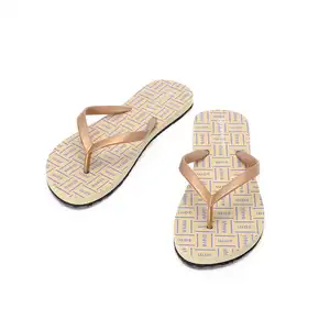 Última moda de verano Chanclas de playa impresas logotipo personalizado sandalias para niñas antideslizante resistente al desgaste suave cómodo