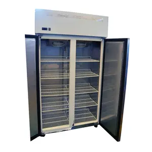 Thép Không Gỉ Thẳng Đứng Thương Mại 2 Cửa Tủ Lạnh Nhà Hàng Tủ Lạnh Nhà Bếp Tủ Đông