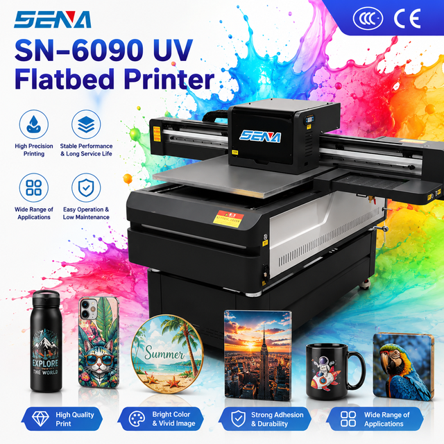 60*90cm Inkjet UV Flatbed Printer A1 UV Printer UV Printing Machine with CCD Camera Vision for Glass Acrylic Plastic Wood Metal
