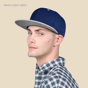 Flat Bill Visor Classic Snapback Hat Red Blue Contrast Color <b>Plain</b> Tone Unisex Adjustable Brim Baseball <b>Cap</b> - Product Image 3