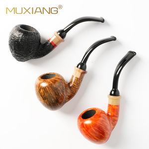 Muxiang Tobacco Pipe Bent Type Solid Wood Smoking Pipe With 3mm Filter For Men - Product Image 2