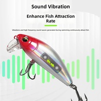 Leurre de pêche Red Silver Minnow, appât dur coulant avec hameçons triples pour la pêche en eau douce et en eau salée