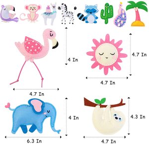 Kit da cucito <span class=keywords><strong>Coola</strong></span> Set di arti e mestieri per bambini Kit di attività fai-da-te regali giocattoli divertenti ed educativi Pre perforati 12 animali tropicali - Product Image 2
