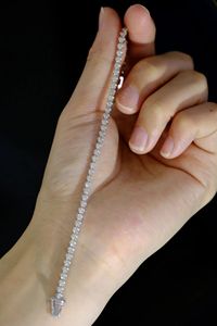Xinfly 18k White <b>Solid</b> Gold Round 3.0ct Natural Diamond SI FG Iced Out Tennis <b>Bracelet</b> - Product Image 5