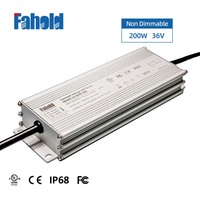 Transformateur LED électronique AC-DC en aluminium IP68 étanche de haute qualité 200W, prix d'usine, 12V 24V 36V 48V pour bande LED extérieure