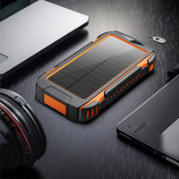 Station d'alimentation portable 20000mAh PD 18W QC 3.0 avec affichage LED solaire sans fil pour camping, chargeur mobile pour téléphones portables et ordinateurs portables