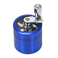 Broyeur d'herbes à manivelle personnalisé 40mm Accessoires pour fumeurs Broyeur à 4 couches en alliage d'aluminium et de zinc