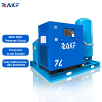 Compresor de Aire de Tornillo Lubricado Portátil ZAKF de Alta Presión 40 Bar 6.0m³/min, Refrigerado por Aire, Motor PLC 45KW+25KW, con Potenciador de Aire