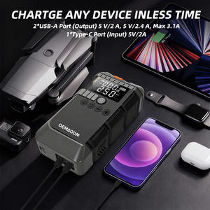 เครื่องสูบลมยางแบบพกพา 12V พร้อมที่ช่วยสตาร์ทรถยนต์ แบตเตอรี่ 12000mAh ไฟ LED สำหรับรถจักรยานยนต์ อุปกรณ์ฉุกเฉิน รถยนต์ รถบรรทุก กระแสสูงสุด 1200A - Product Image 4