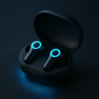 Écouteurs sans fil TWS pour la course nocturne 5.3 avec lumière LED lumineuse, design sportif étanche et longue autonomie de la batterie
