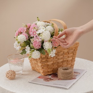 Panier de fleurs artificielles CallaFloral, bouquet rose et blanc, décoration d'intérieur, cadeau de mariage, style Ins MW81002 - Product Image 1