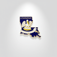 GREPAS GIFTS Épinglette de revers plaquée or en forme de drapeau de l'État de Louisiane, 1,25 pouce