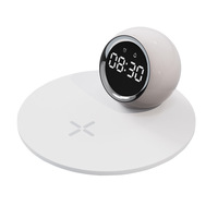 Groothandel Beste Cadeau voor Draadloos Opladen Digitale LED Wekker Slimme Tafelklok Telefoon Draadloze Oplader Bureau Tafelblad