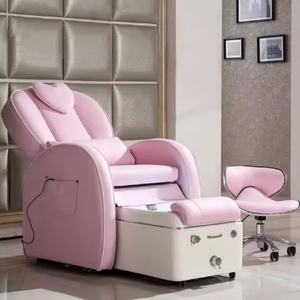 Fauteuils de pédicure professionnels de luxe modernes rose pour filles avec massage pour spa des pieds - Product Image 2