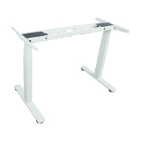 Cadre de bureau électrique à double moteur blanc à 3 niveaux, pieds de bureau réglables en hauteur télescopiques pour position assise ou debout
