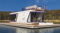 Capsule spatiale flottante, nouvelle maison mobile, maison flottante préfabriquée, mini-maison extérieure, villa de luxe sur bateau