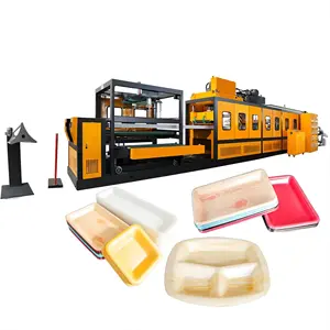 plastic polystyrene disposable take out takeaway foam fast lunch food box plate container making machinery thermoforming machine