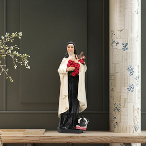 Figura Decorativa de Resina Personalizada de la Virgen María, Pintada a Mano, Modelo Católico Religioso de Santa <span class=keywords><strong>Teresa</strong></span>, Decoración Navideña para el Hogar, Modelo Coleccionable para Exteriores - Product Image 3