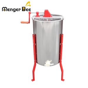 Centrífuga manual de miel de acero inoxidable de 2 cuadros Mengerbee para apicultura, extractor de barril duradero y fácil de usar al por mayor - Product Image 1