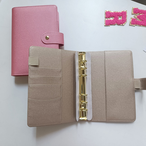 สมุดโน๊ตสั่งทำ A5 A6ห่วงทอง BINDER <span class=keywords><strong>Organizer</strong></span> แผ่นหลวมสำหรับซองจดหมายเงินสดแผ่นสติกเกอร์งบประมาณหนัง PU - Product Image 5