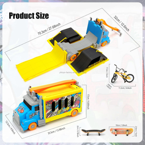 Ensemble de skatepark transformable 2-en-1 : <span class=keywords><strong>rampe</strong></span> pliable pour fingerboard et skateboards, jouet de skatepark pour vélos et trottinettes - Product Image 2